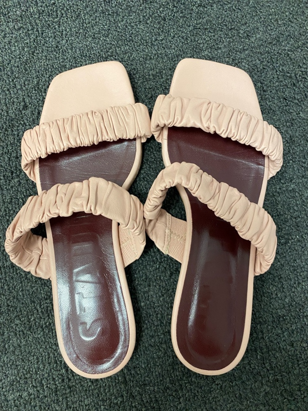 Staud Maya Leather Slide Sandals Pink 38